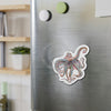 Octopus Tentacles Pink Orange Dancing Ink Art Die-Cut Magnets Home Decor