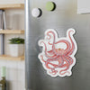Octopus Tentacles Red Dance Watercolor Art Die-Cut Magnets Home Decor