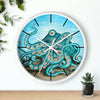 Octopus Tentacles Teal Bubbles Art Wall Clock Home Decor