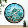 Octopus Tentacles Teal Bubbles Art Wall Clock Home Decor