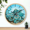 Octopus Tentacles Teal Bubbles Art Wall Clock Home Decor