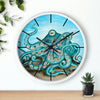 Octopus Tentacles Teal Bubbles Art Wall Clock Home Decor