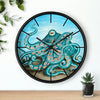 Octopus Tentacles Teal Bubbles Art Wall Clock Home Decor