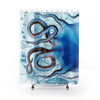 Octopus Tentacles Vintage Map Blue Chic Shower Curtain 71X74 Home Decor