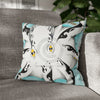 Octopus Tribal Teal Ink Art Spun Polyester Square Pillow Case 16 × Home Decor
