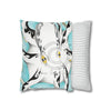 Octopus Tribal Teal Ink Art Spun Polyester Square Pillow Case Home Decor