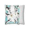 Octopus Tribal Teal Ink Art Spun Polyester Square Pillow Case Home Decor
