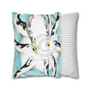 Octopus Tribal Teal Ink Art Spun Polyester Square Pillow Case Home Decor