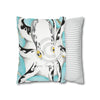 Octopus Tribal Teal Ink Art Spun Polyester Square Pillow Case Home Decor