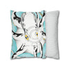 Octopus Tribal Teal Ink Art Spun Polyester Square Pillow Case Home Decor