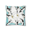 Octopus Tribal Teal Ink Art Spun Polyester Square Pillow Case Home Decor