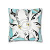 Octopus Tribal Teal Ink Art Spun Polyester Square Pillow Case Home Decor