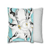 Octopus Tribal Teal Ink Art Spun Polyester Square Pillow Case Home Decor