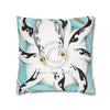 Octopus Tribal Teal Ink Art Spun Polyester Square Pillow Case Home Decor