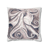 Octopus Watercolor Art Spun Polyester Square Pillow Case 18 × Home Decor