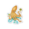 Octopus Yellow Teal And The Planets Ink Art Die-Cut Magnets 3 X / 1 Pc Home Decor
