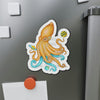 Octopus Yellow Teal And The Planets Ink Art Die-Cut Magnets Home Decor