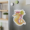 Orange Magenta Seahorse Art Die-Cut Magnets Home Decor