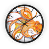 Orange Octopus Dance Ink Art Wall Clock Black / 10 Home Decor