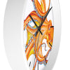 Orange Octopus Dance Ink Art Wall Clock Home Decor