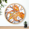 Orange Octopus Dance Ink Art Wall Clock Home Decor