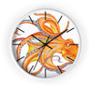 Orange Octopus Dance Ink Art Wall Clock Home Decor