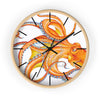 Orange Octopus Dance Ink Art Wall Clock Wooden / Black 10 Home Decor