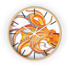 Orange Octopus Dance Ink Art Wall Clock Wooden / White 10 Home Decor