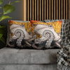 Orange Octopus Kraken Map Art Spun Polyester Square Pillow Case Home Decor