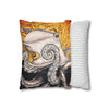 Orange Octopus Kraken Map Art Spun Polyester Square Pillow Case Home Decor