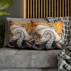 Orange Octopus Kraken Map Art Spun Polyester Square Pillow Case Home Decor