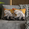 Orange Octopus Kraken Map Art Spun Polyester Square Pillow Case Home Decor