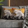 Orange Octopus Kraken Map Art Spun Polyester Square Pillow Case Home Decor