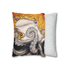 Orange Octopus Kraken Map Art Spun Polyester Square Pillow Case Home Decor