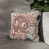 Orange Octopus Kraken Tentacles Ink Purple Art Spun Polyester Square Pillow Case 14 × Home Decor