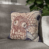 Orange Octopus Kraken Tentacles Ink Purple Art Spun Polyester Square Pillow Case 16 × Home Decor