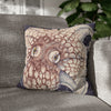 Orange Octopus Kraken Tentacles Ink Purple Art Spun Polyester Square Pillow Case 18 × Home Decor