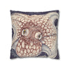 Orange Octopus Kraken Tentacles Ink Purple Art Spun Polyester Square Pillow Case Home Decor