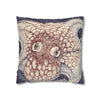 Orange Octopus Kraken Tentacles Ink Purple Art Spun Polyester Square Pillow Case Home Decor