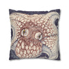 Orange Octopus Kraken Tentacles Ink Purple Art Spun Polyester Square Pillow Case Home Decor