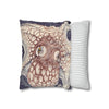Orange Octopus Kraken Tentacles Ink Purple Art Spun Polyester Square Pillow Case Home Decor
