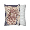 Orange Octopus Kraken Tentacles Ink Purple Art Spun Polyester Square Pillow Case Home Decor