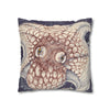 Orange Octopus Kraken Tentacles Ink Purple Art Spun Polyester Square Pillow Case Home Decor