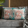 Orange Octopus Kraken Tentacles Ink Teal Art Spun Polyester Square Pillow Case Home Decor