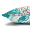 Orange Octopus Kraken Tentacles Ink Teal Art Spun Polyester Square Pillow Case Home Decor