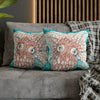 Orange Octopus Kraken Tentacles Ink Teal Art Spun Polyester Square Pillow Case Home Decor