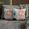 Orange Octopus Kraken Tentacles Ink Teal Green Art Spun Polyester Square Pillow Case Home Decor