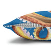 Orange Octopus Kraken Watercolor Blue Art Spun Polyester Square Pillow Case Home Decor