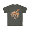 Orange Red Kraken Octopus And Bubbles Dark Unisex Ultra Cotton Tee Charcoal / S T-Shirt