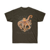 Orange Red Kraken Octopus And Bubbles Dark Unisex Ultra Cotton Tee Chocolate / S T-Shirt